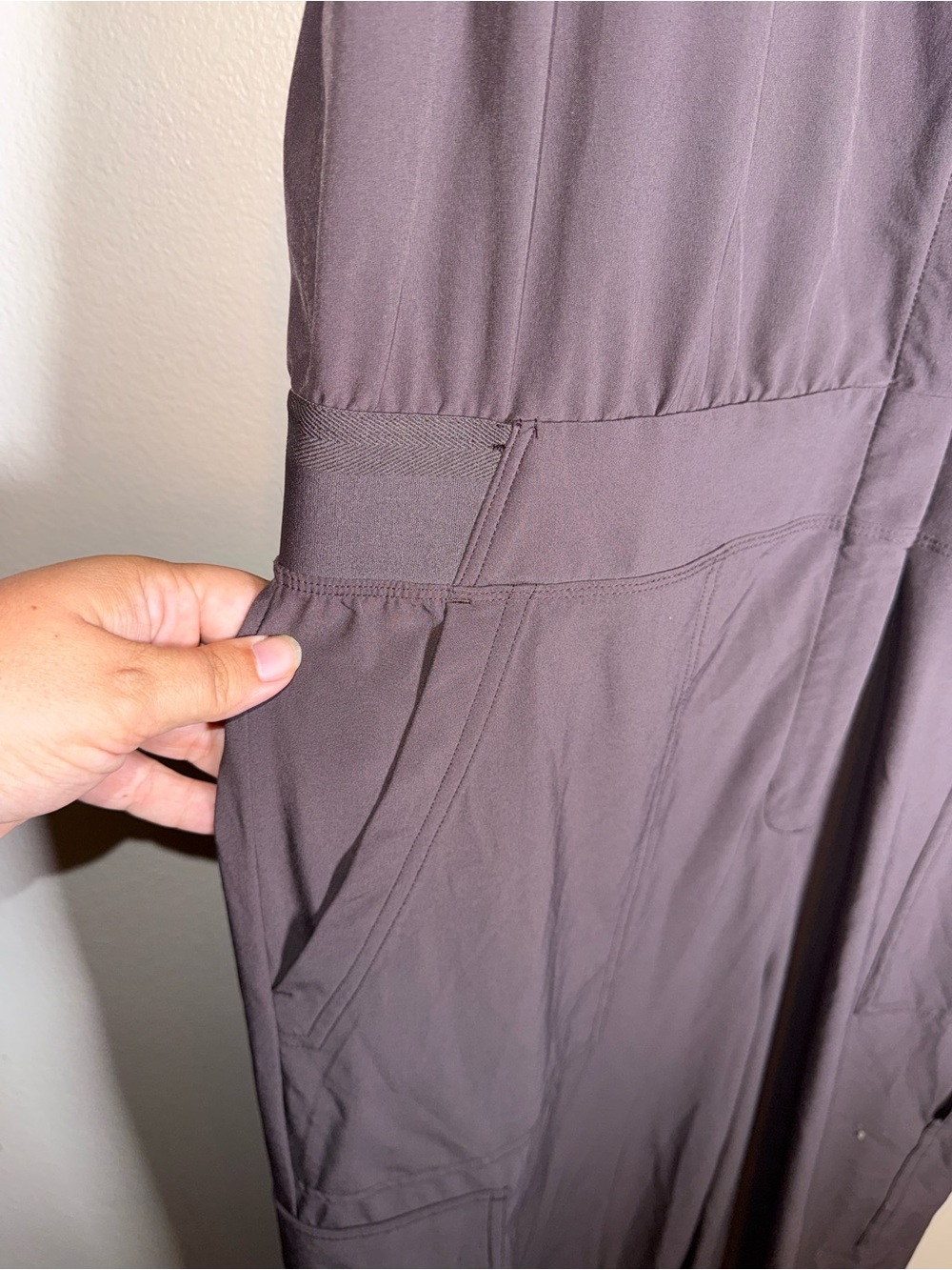ATHLETA Chocolate Brown Zip-Up Active Lightweight sleeveless jumpsuit 16 - Picture 5 of 5